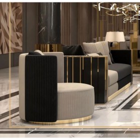 مدل مبل راحتی ویان زیبافلزی استیل ۳۰۴ با متریال درجه یک شرکتی - تک فروشی